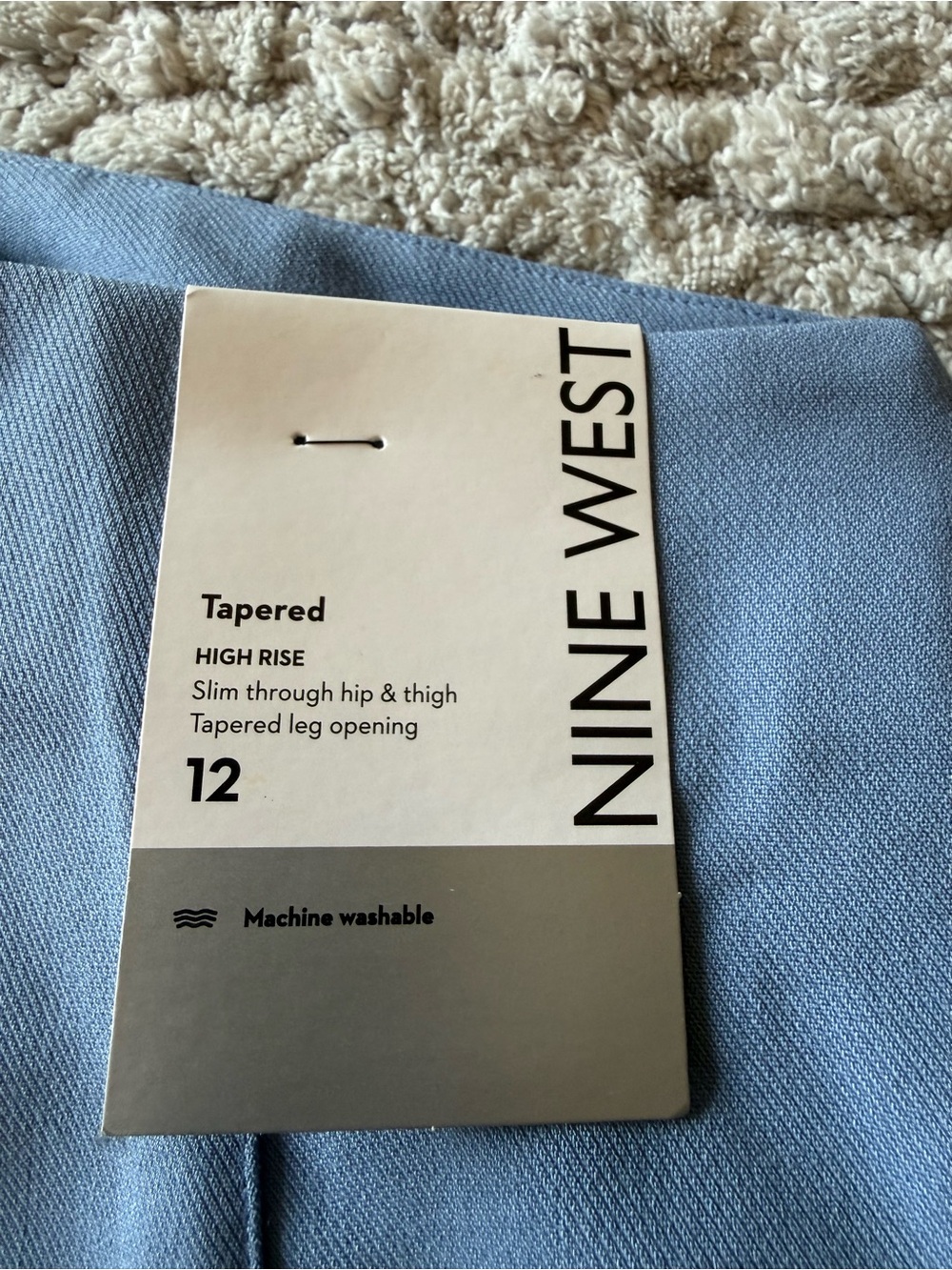 Nine West Light Blue Tapered Dress Pants - Picture 2 of 4